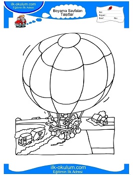 Çocuklar İçin Balon Boyama Sayfaları 